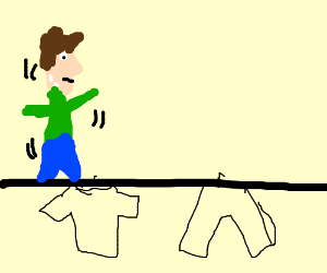 300x250 Tightrope Walking On Clothesline - Clothesline Drawing