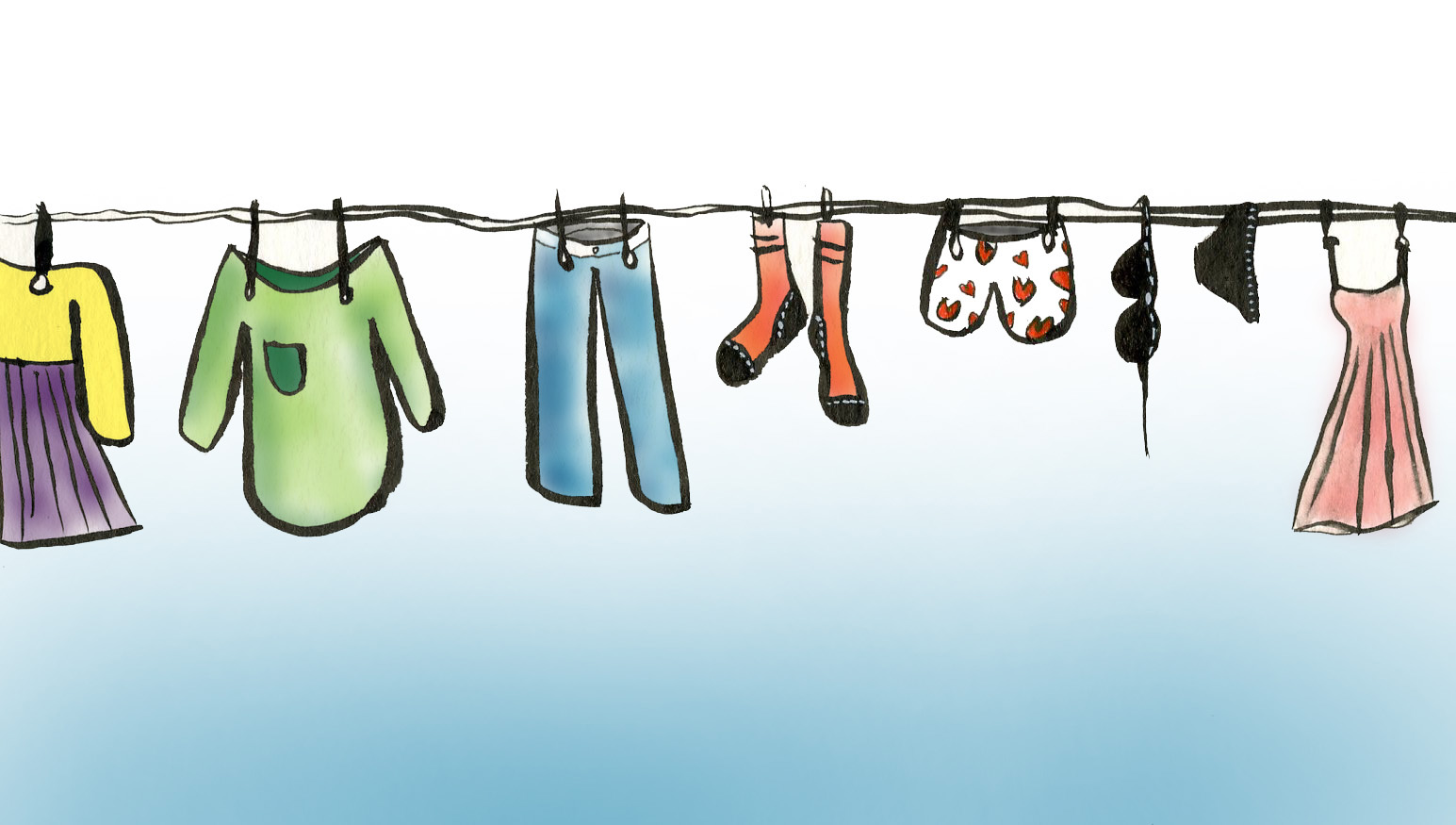 1545x875 clothes line suspended in ubiquity - Clothesline Drawing.