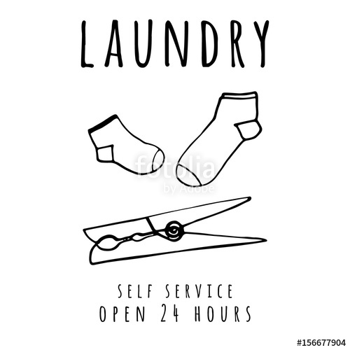 500x500 clothespin and socks hand drawn vector illustration stock image - Clothespin Drawing