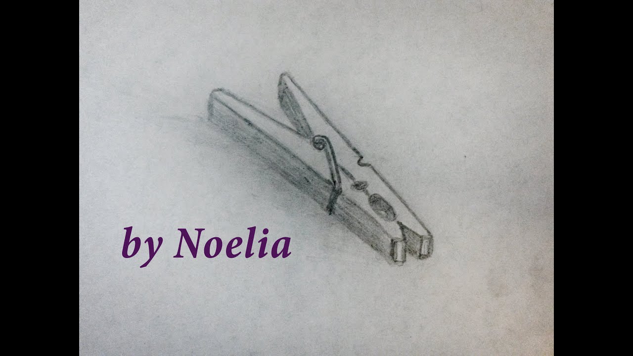 1280x720 how to draw a clothespin kak narisovat prishchepku - Clothespin Drawing
