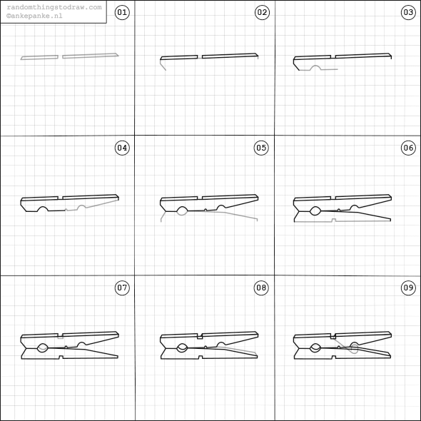 590x590 How To Draw A Clothespin Court In Drawings, Art Sketches - Clothespin Drawing