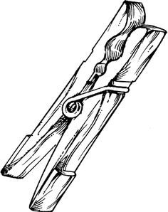 236x298 Clothes Peg Sketch - Clothespin Drawing