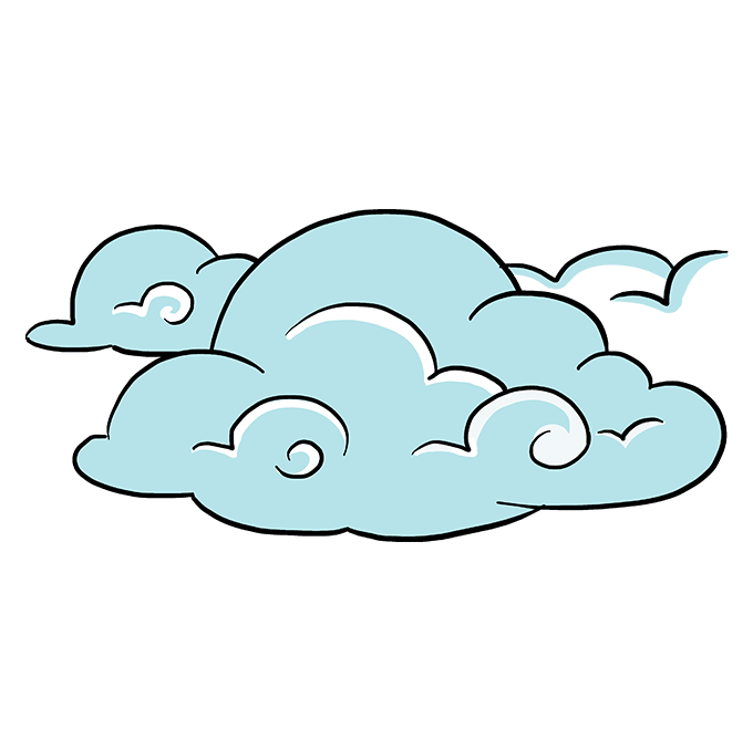 680x678 How To Draw Clouds - Cloud Cartoon Drawing