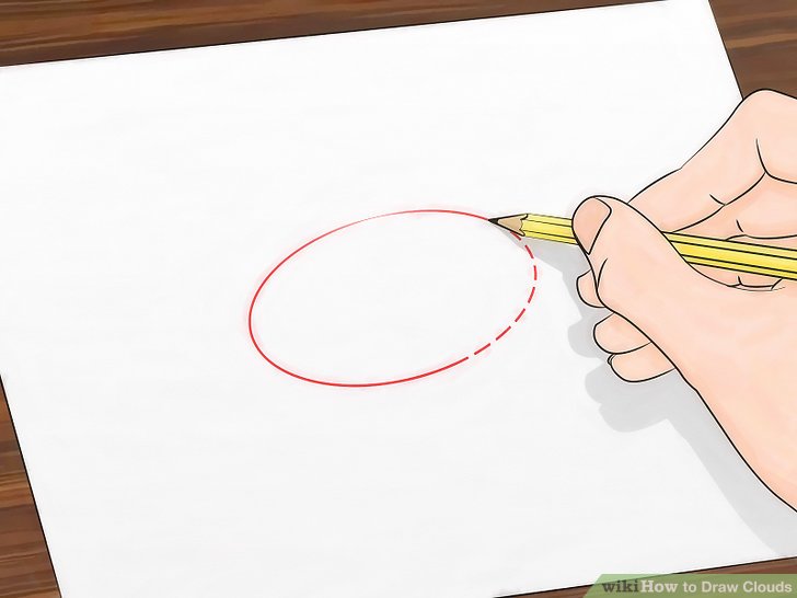 728x546 How To Draw Clouds Steps - Cloud Cartoon Drawing