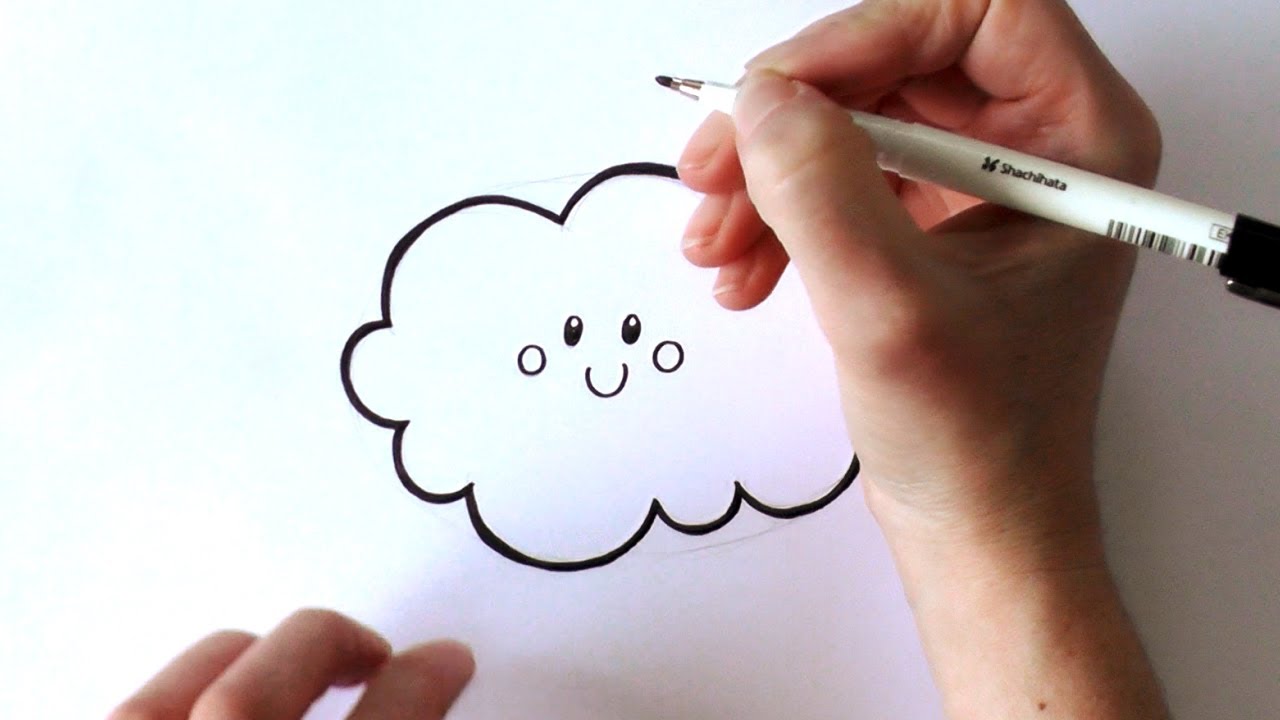 1280x720 How To Draw A Cartoon Cloud - Cloud Cartoon Drawing