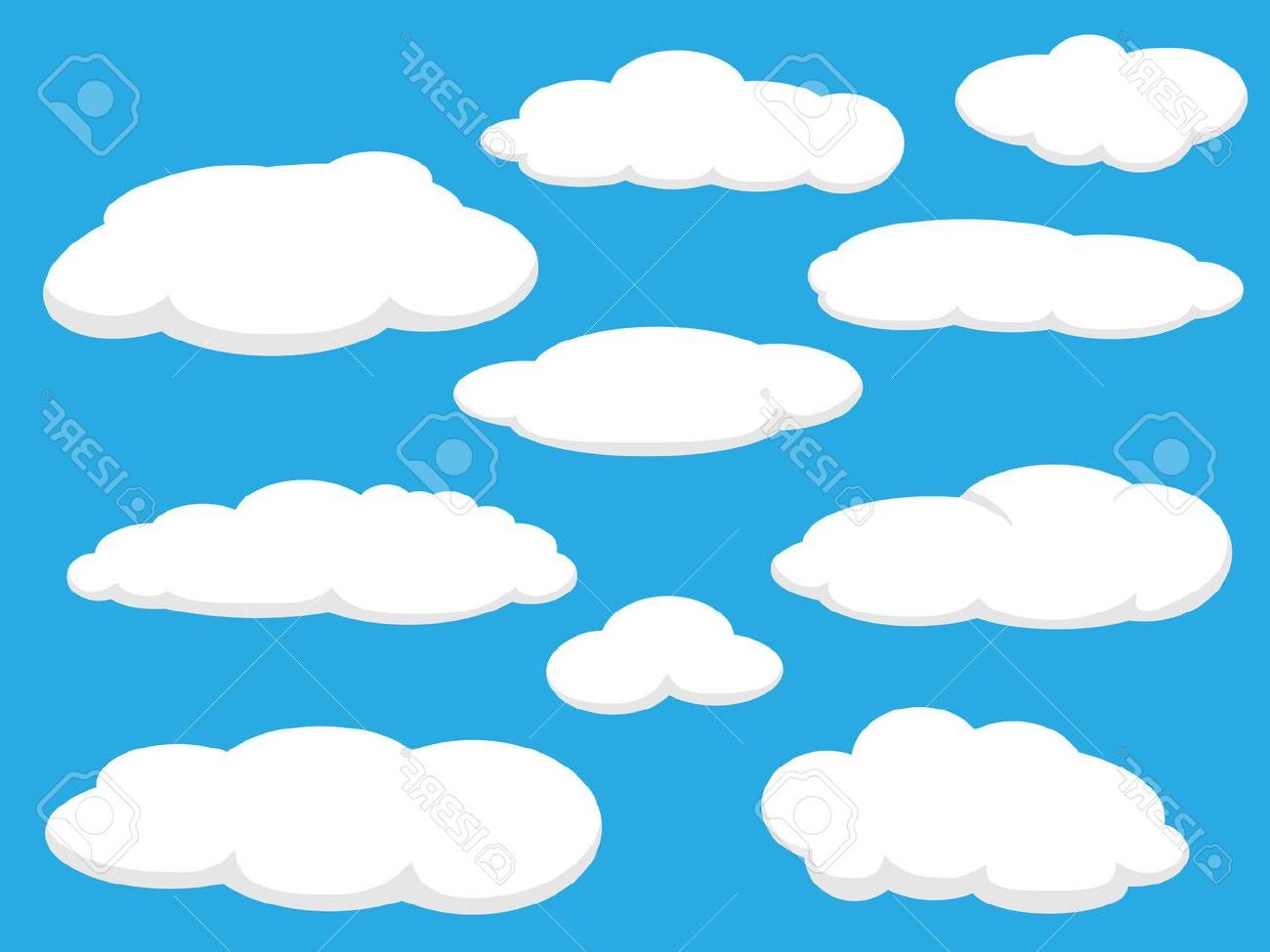 1300x975 Unique Cartoon Clouds Vector Illustration Pack Drawing - Cloud Cartoon Drawing