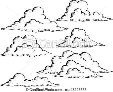 450x364 Clouds Drawings Theme Image Illustration - Cloud Drawing