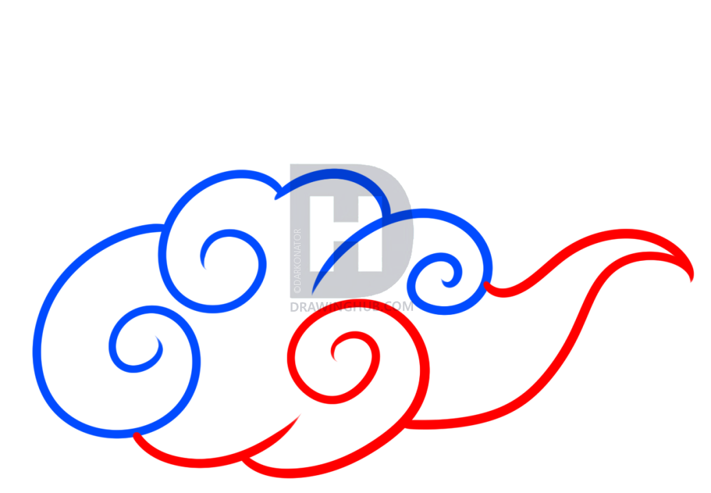 1038x720 How To Draw Anime Clouds, Step - Cloud Drawing Images