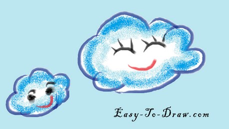 458x258 How To Draw Cartoon Smiley Clouds For Kids Easy - Cloud Drawing Images