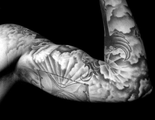 600x463 Cloud Tattoos For Men - Cloud Drawing Tattoo