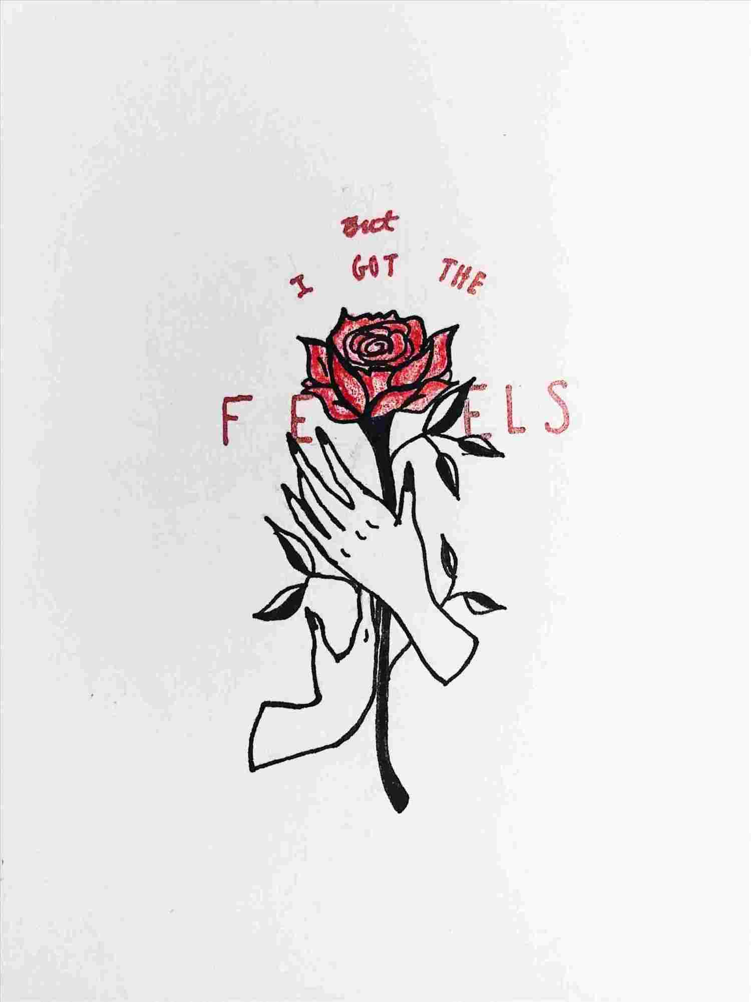 1500x2001 Heart With Flowers Drawing Tumblr - Cloud Drawing Tumblr