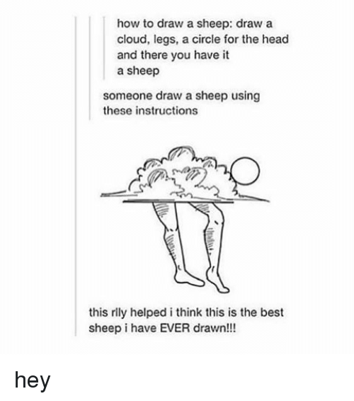 500x566 How To Draw A Sheep Draw A Cloud Legs A Circle For The Head - Cloud Drawing Tumblr