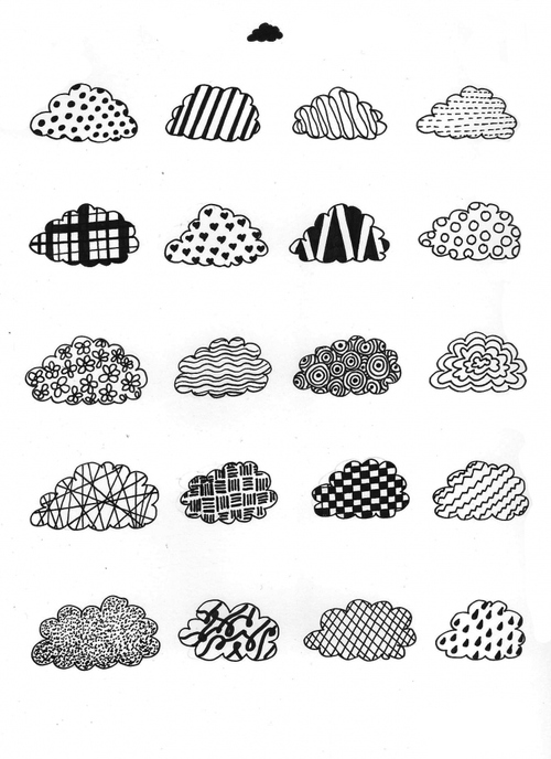 500x688 Image About Black And White - Cloud Drawing Tumblr