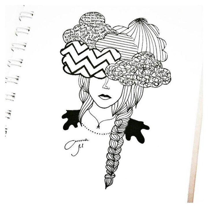 720x720 Tumblr Drawing Head In The Clouds Tattoo - Cloud Drawing Tumblr
