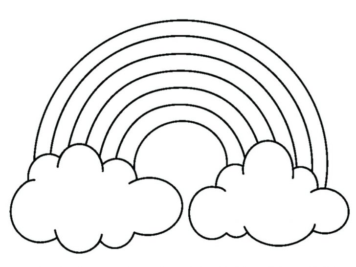 728x546 Cloud Outline Coloring - Cloud Line Drawing