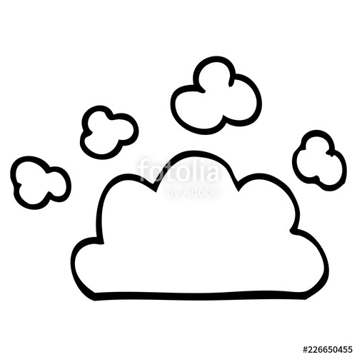500x500 Line Drawing Cartoon Weather Cloud Stock Image And Royalty Free - Cloud Line Drawing