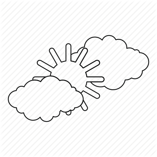 512x512 Cloud, Line, Nature, Outline, Sky, Sun, Weather Icon - Cloud Line Drawing