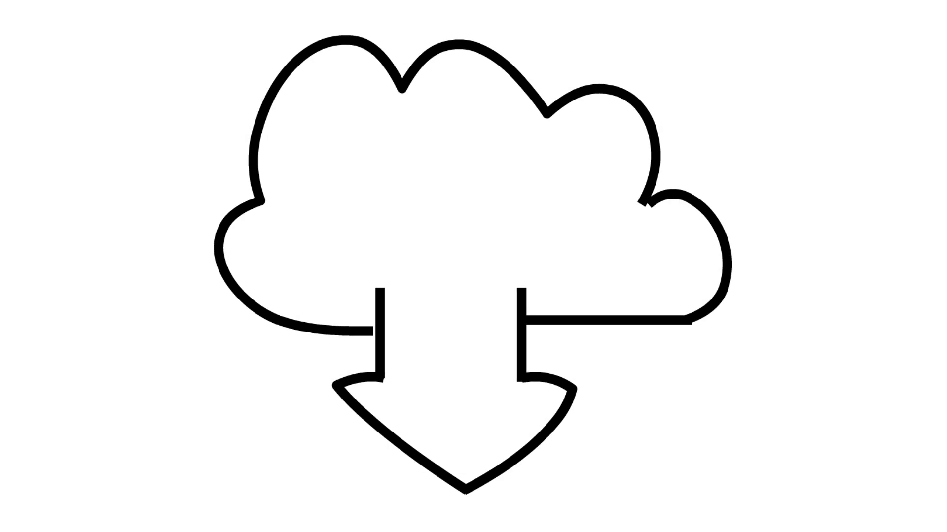 1920x1080 Cloud Download Line Drawing Illustration Animation - Cloud Line Drawing