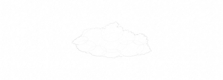 850x305 How To Draw Clouds And Sky - Cloud Outline Drawing
