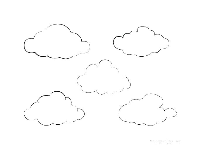 687x531 A Kids Drawing Of Rainbow Over The Clouds Coloring - Cloud Outline Drawing
