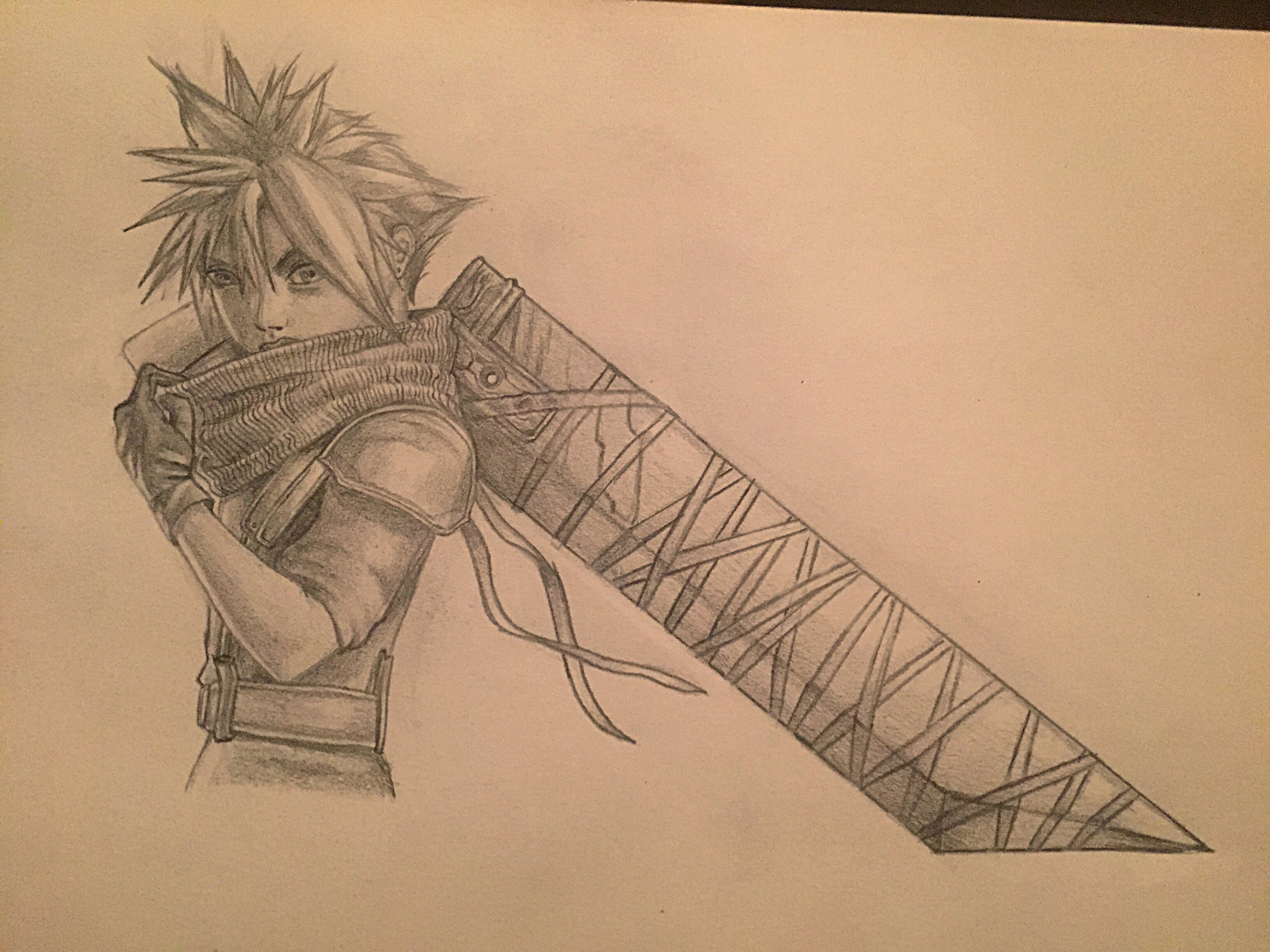 3264x2447 Cloud Strife Drawing Pencil - Cloud Strife Drawing