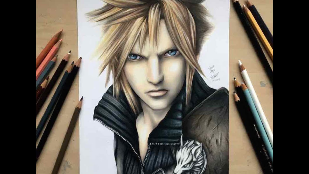 1280x720 drawing cloud strife from final fantasy - Cloud Strife Drawing