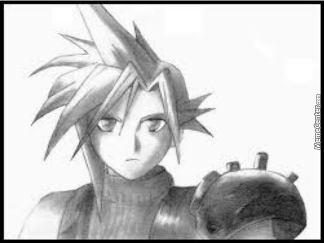 640x480 I Wanted To Change Things Up, So Here Is My Attempt At Drawing - Cloud Strife Drawing