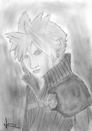 320x453 this is a drawing i did of cloud strife from final fantasy vii - Cloud Strife Drawing