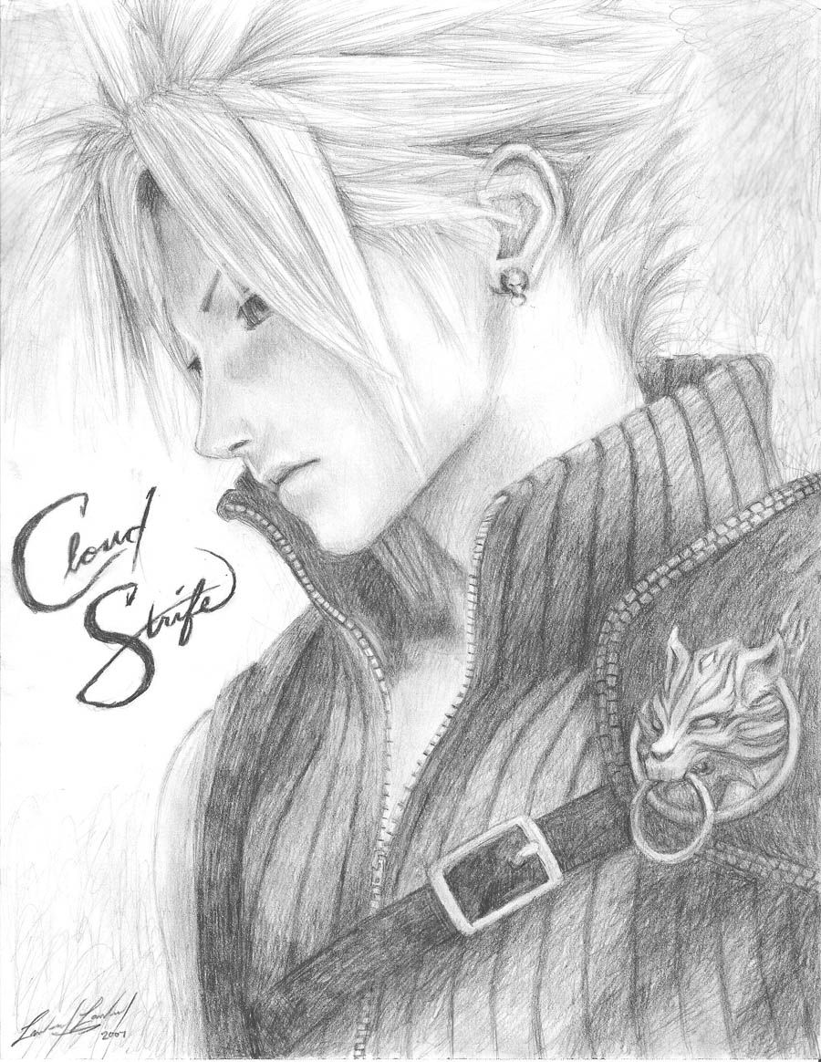 900x1164 Cloud Sketch - Cloud Strife Drawing