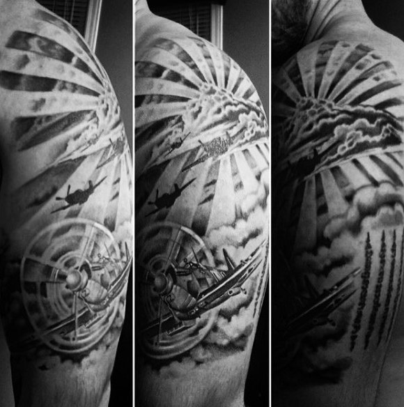 580x584 Cloud Tattoos For Men - Clouds Tattoo Drawing