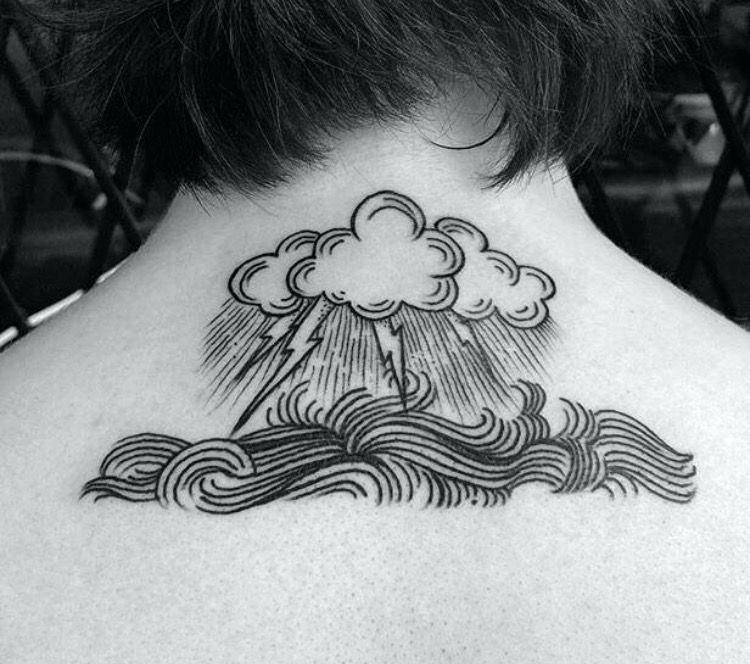 750x664 Storm Cloud Tattoo A Sleeve Alexwilkinson - Clouds Tattoo Drawing