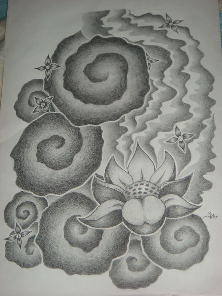 736x981 Japanese Cloud Tattoos - Clouds Tattoo Drawing