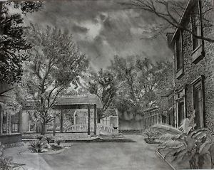 300x239 Realistic Pencil Drawing Print Of Cloudy Day Landscape Size Ebay - Cloudy Day Drawing