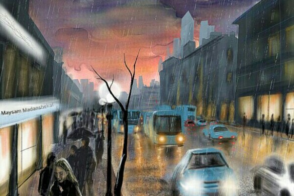 585x390 Top Rainy Day Scenes From The Drawing Challenge - Cloudy Day Drawing