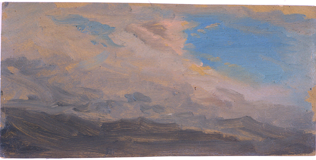 1024x519 drawing, cloudy sky over mountains verso elevation of a monument - Cloudy Sky Drawing