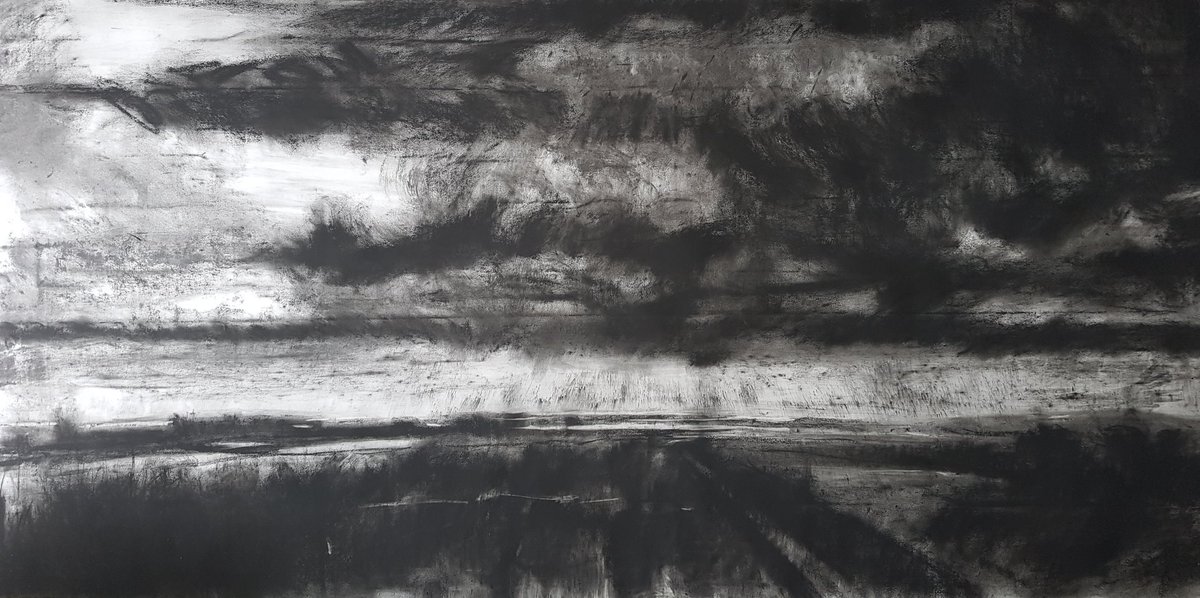 1200x598 hannah ivory baker on twitter new charcoal drawing - Cloudy Sky Drawing