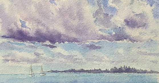558x293 paintings and drawings - Cloudy Sky Drawing
