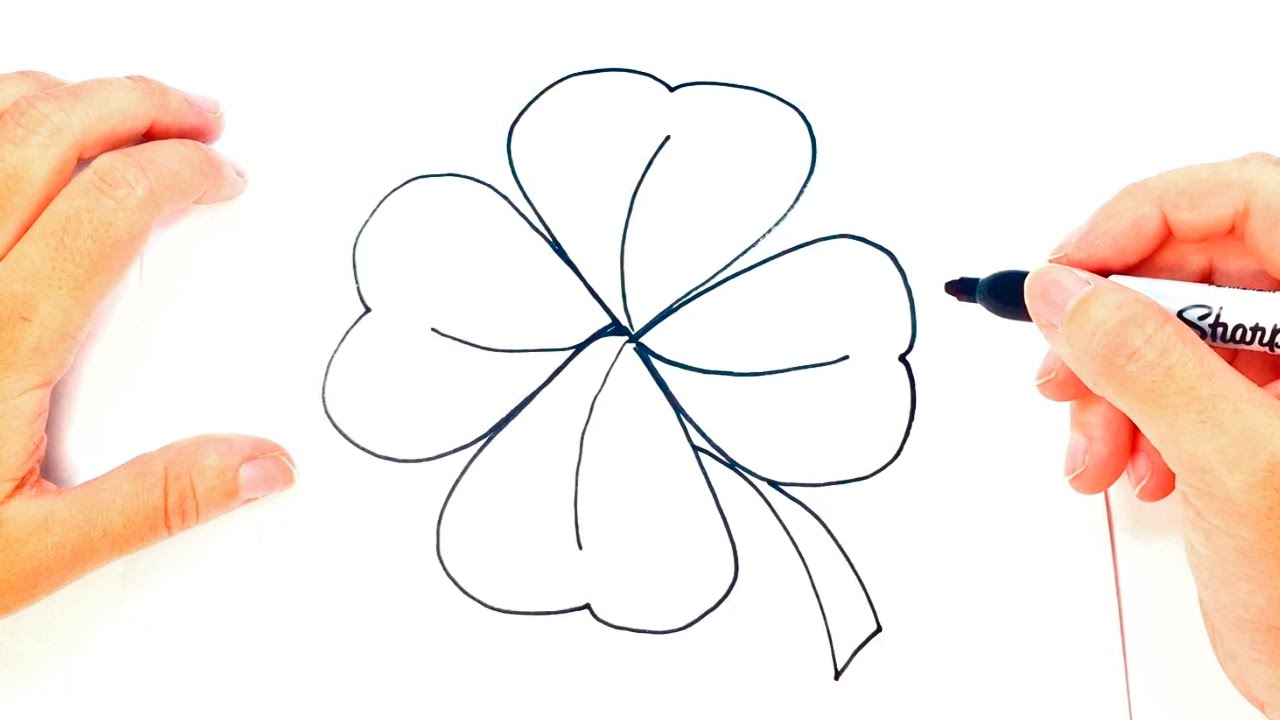 1280x720 how to draw a clover clover easy draw tutorial - Clover Drawing
