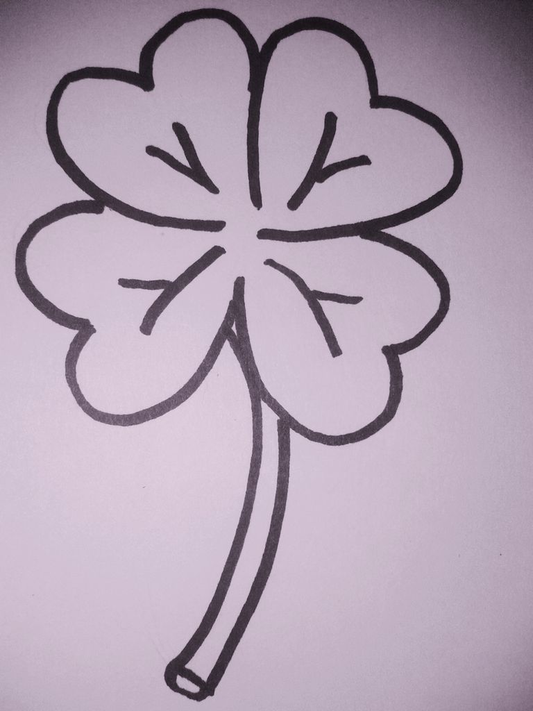 768x1024 doodling dummies leaf clover steps - Clover Drawing