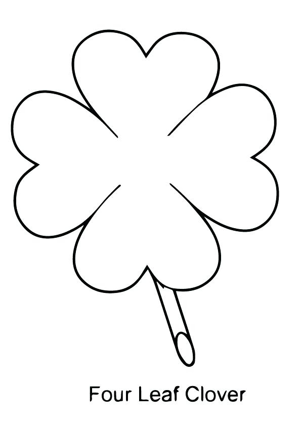 595x842 coloring pages of a four leaf clover download - Clover Leaf Drawing