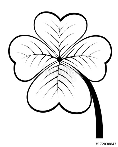 402x500 Drawing Art Of Clover Leaf Stock Image And Royalty Free Vector - Clover Leaf Drawing
