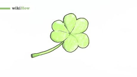 460x259 How To Draw A Clover Steps - Clover Leaf Drawing