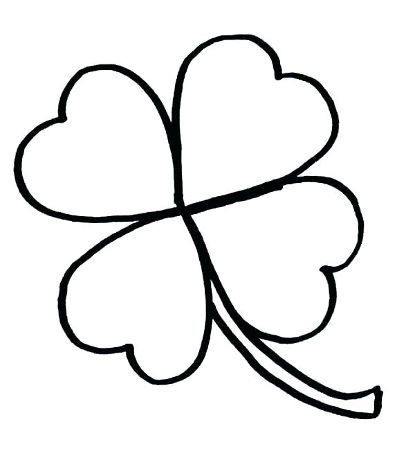 600x661 Clover Leaf Coloring - Clover Leaf Drawing