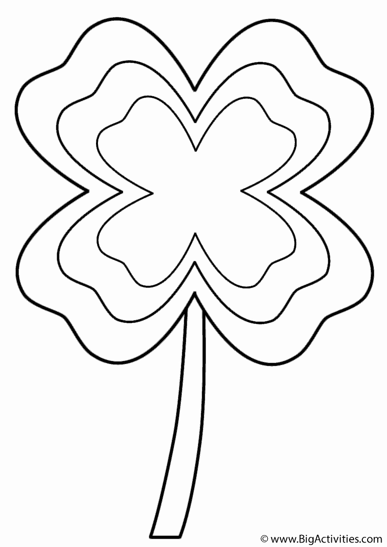 798x1128 Clover Leaf Coloring - Clover Leaf Drawing