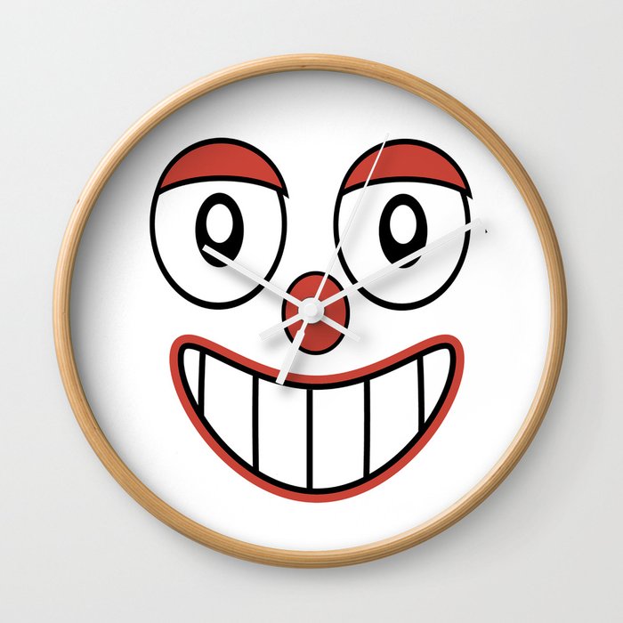 700x700 Happy Clown Cartoon Drawing Wall Clock - Clown Cartoon Drawing