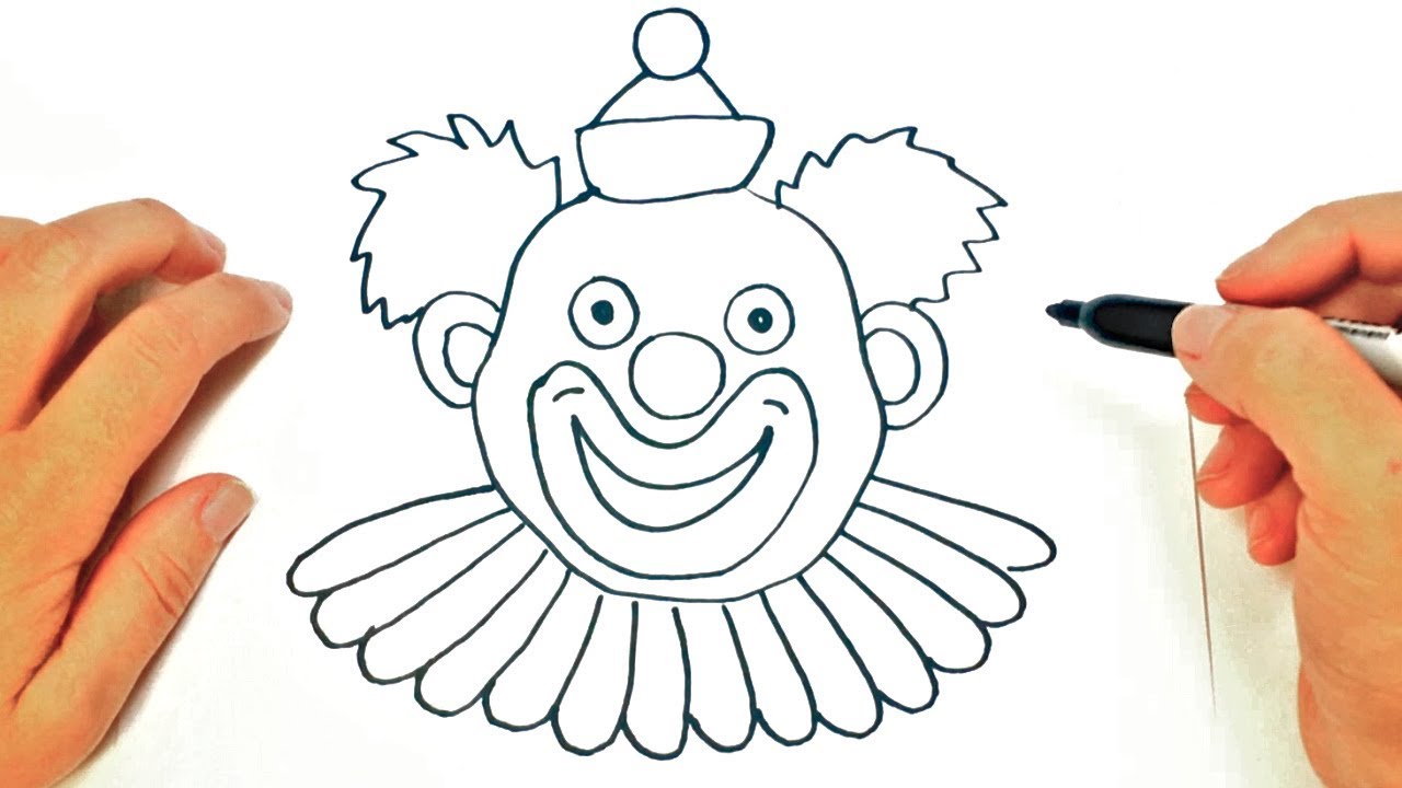 1280x720 How To Draw A Clown Step - Clown Cartoon Drawing
