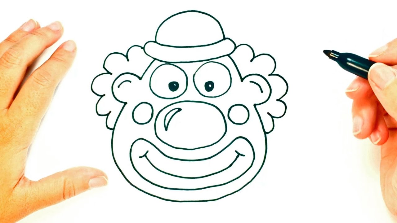 1280x720 How To Draw A Clown Step - Clown Cartoon Drawing