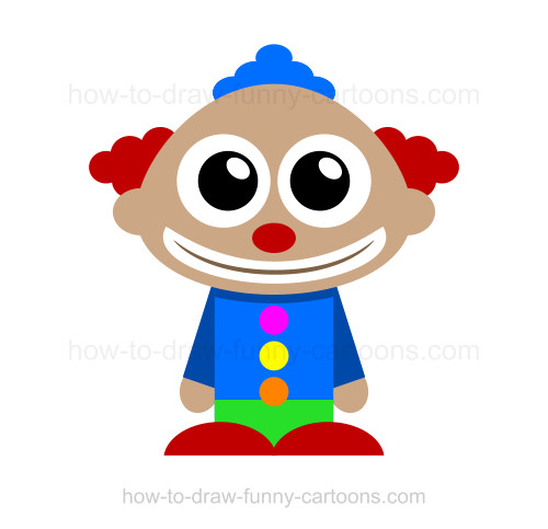 500x483 How To Draw A Clown - Clown Cartoon Drawing
