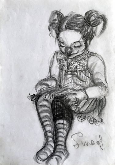 375x539 Girl Clown Drawing - Clown Drawing Pictures