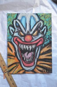 199x300 Original Psychedelic Creepy Clown Drawing Trippy Art Signed - Clown Drawing Pictures
